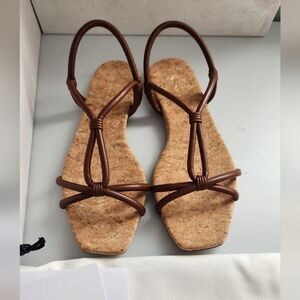 NWB Vince Hazen Square Toe Sandal COGNAC 6.5